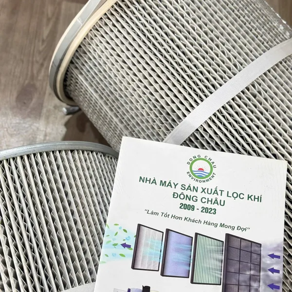 Phin lọc bụi PE 3 ngàm – Nắp sắt – Các lớp nhôm lượn sóng DCF