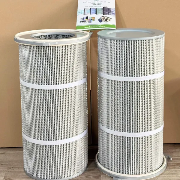 Phin lọc bụi PE 3 ngàm – Nắp sắt – Các lớp nhôm lượn sóng DCF