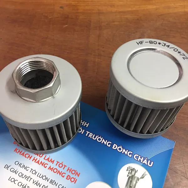 Phin lõi lọc cặn dầu thủy lực inox ren trong