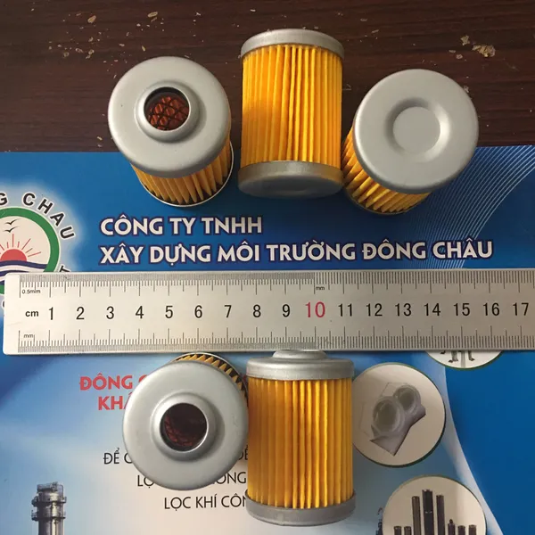 Phin lọc gió 2 mặt lưới Cellulozo màu vàng