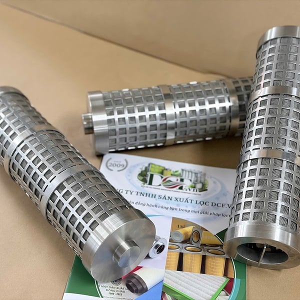 Phin lọc lưới inox OD88 x H300 có thanh gài | DCF.vn
