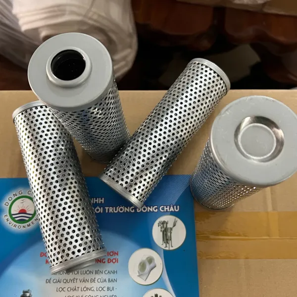 Phin ống lưới xếp inox lọc dầu thủy lực ron seal bên trong