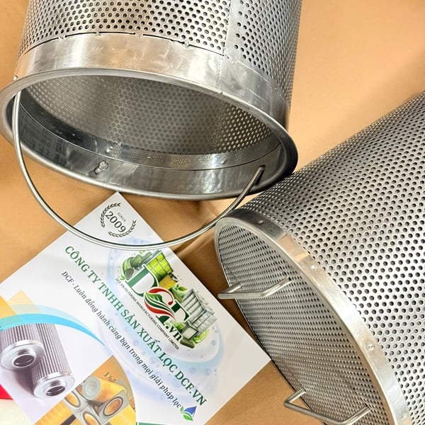 Rổ lọc inox đục lỗ 3mm dày 1mm lưới trong 40 mesh