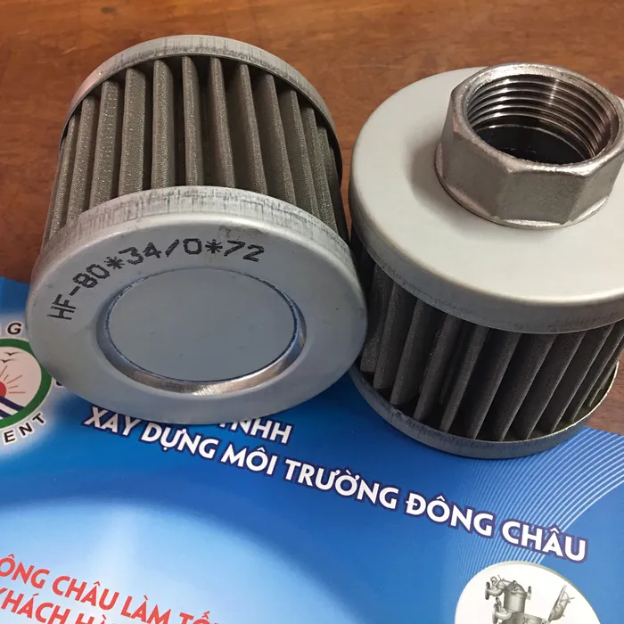 Phin lõi lọc cặn dầu thủy lực inox ren trong