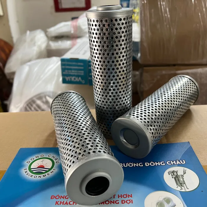 Phin ống lưới xếp inox lọc dầu thủy lực ron seal bên trong