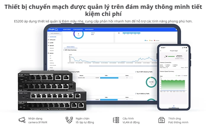 Switch Ruijie RG-ES205GC được quản lý thông tin và cài đặt qua cloud miễn phí, dễ dàng Switch Ruijie RG-ES205GC được quản lý thông tin và cài đặt qua cloud miễn phí, dễ dàng