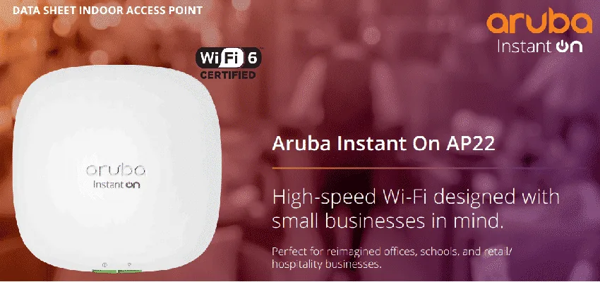 Aruba Instant On AP22 – access point WiFi 6 tốc độ cao cho doanh nghiệp nhỏ Aruba Instant On AP22 – access point WiFi 6 tốc độ cao cho doanh nghiệp nhỏ