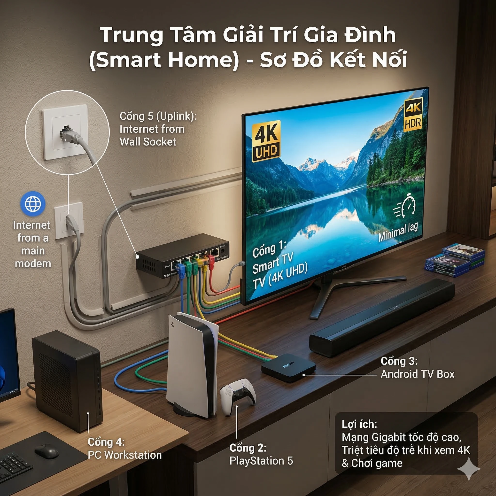 Bộ chia mạng gia đình tốc độ cao RG-ES205GC Bộ chia mạng gia đình tốc độ cao RG-ES205GC