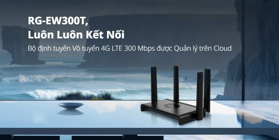 Bộ định tuyến RG-EW300T 4G LTE 300 Mbps với tính năng quản lý trên Cloud tiện lợi Bộ định tuyến RG-EW300T 4G LTE 300 Mbps với tính năng quản lý trên Cloud tiện lợi