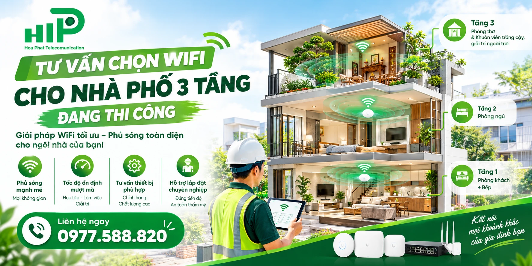 Tư vấn chọn WiFi cho nhà phố 3 tầng đang xây dựng Tư vấn chọn WiFi cho nhà phố 3 tầng đang xây dựng