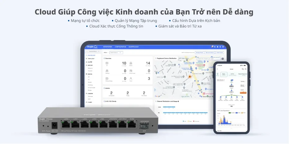 Quản lý tập trung nhiều chi nhánh qua Ruijie Cloud với router RG-EG209GS Quản lý tập trung nhiều chi nhánh qua Ruijie Cloud với router RG-EG209GS