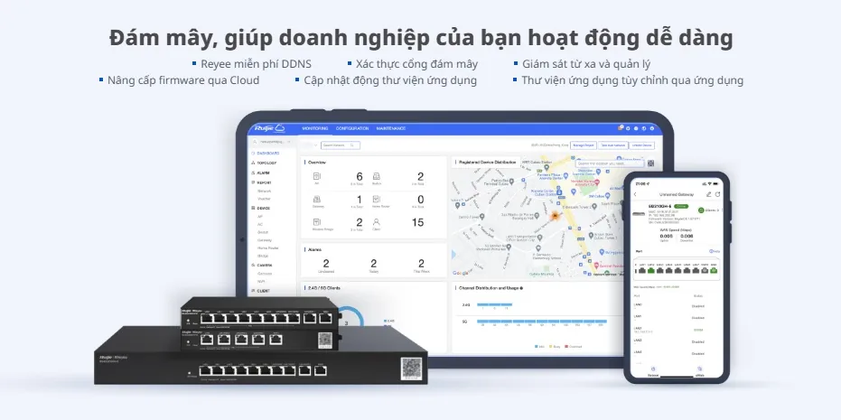 Quản lý tập trung router RG-EG310GH-P-E qua Ruijie Cloud: DDNS miễn phí, xác thực cổng, cập nhật firmware từ xa Quản lý tập trung router RG-EG310GH-P-E qua Ruijie Cloud: DDNS miễn phí, xác thực cổng, cập nhật firmware từ xa