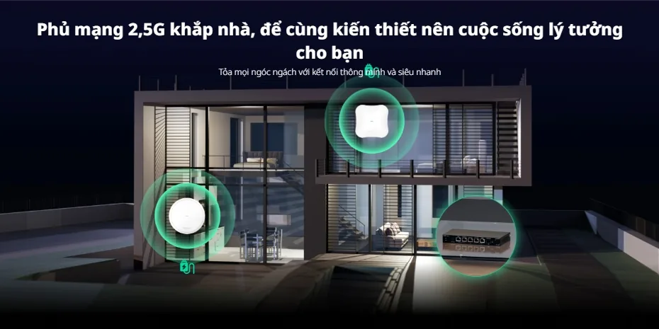 Phủ mạng 2,5G khắp nhà với router Ruijie RG-EG406XS và access point WiFi 7 Phủ mạng 2,5G khắp nhà với router Ruijie RG-EG406XS và access point WiFi 7