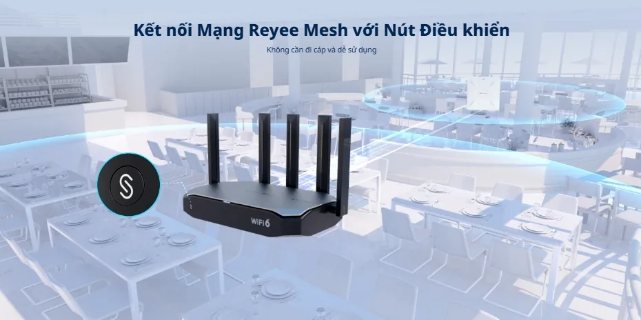 Kết nối Reyee Mesh bằng nút bấm trên RG-EG105GW-X, mở rộng WiFi không cần đi dây Kết nối Reyee Mesh bằng nút bấm trên RG-EG105GW-X, mở rộng WiFi không cần đi dây