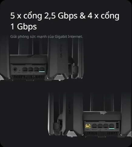 RG-EW7200BE PRO có 5 cổng 2,5 Gbps và 4 cổng 1 Gbps RG-EW7200BE PRO có 5 cổng 2,5 Gbps và 4 cổng 1 Gbps