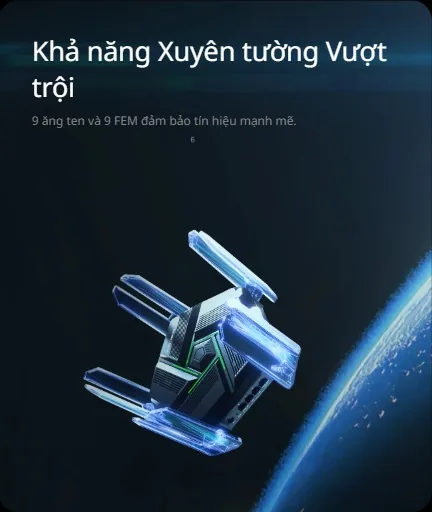 RG-EW7200BE PRO xuyên tường vượt trội với 9 ăng-ten và 9 FEM RG-EW7200BE PRO xuyên tường vượt trội với 9 ăng-ten và 9 FEM