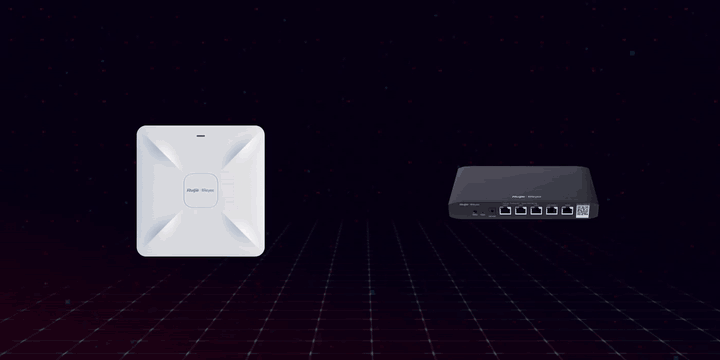Ảnh động router RG-EG105GW(T) gộp router và access point trong một thiết bị, cài đặt nhanh qua app Ruijie Reyee và phủ WiFi cửa hàng Ảnh động router RG-EG105GW(T) gộp router và access point trong một thiết bị, cài đặt nhanh qua app Ruijie Reyee và phủ WiFi cửa hàng