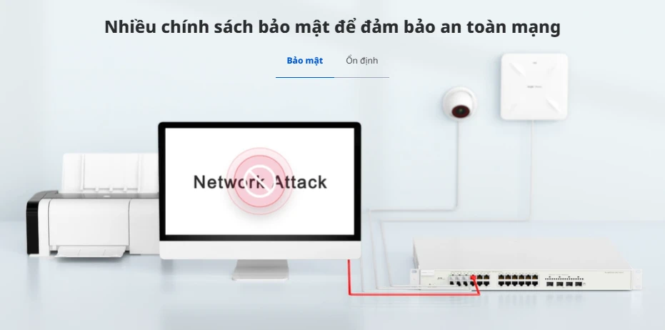 Switch Ruijie RG-NBS3200-24GT4XS cảnh báo tấn công hệ thống mạng Switch Ruijie RG-NBS3200-24GT4XS cảnh báo tấn công hệ thống mạng