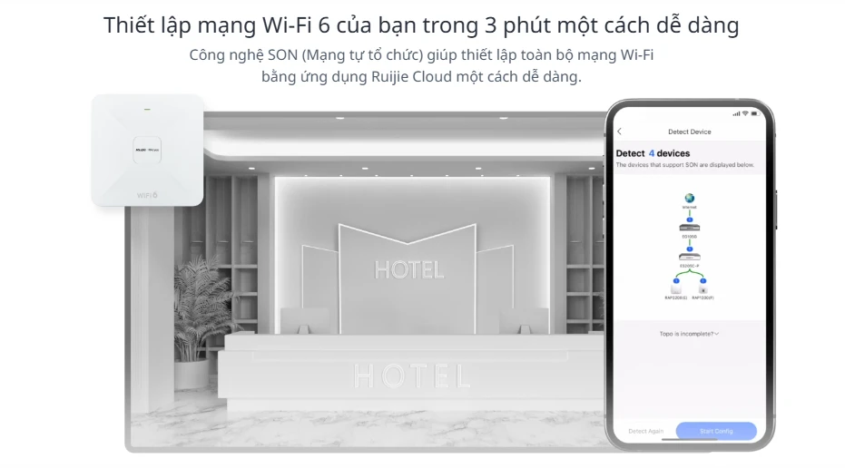 Cài đặt và triển khai Ruijie RG-RAP2260(G) dễ dàng qua ứng dụng trên điện thoại Cài đặt và triển khai Ruijie RG-RAP2260(G) dễ dàng qua ứng dụng trên điện thoại