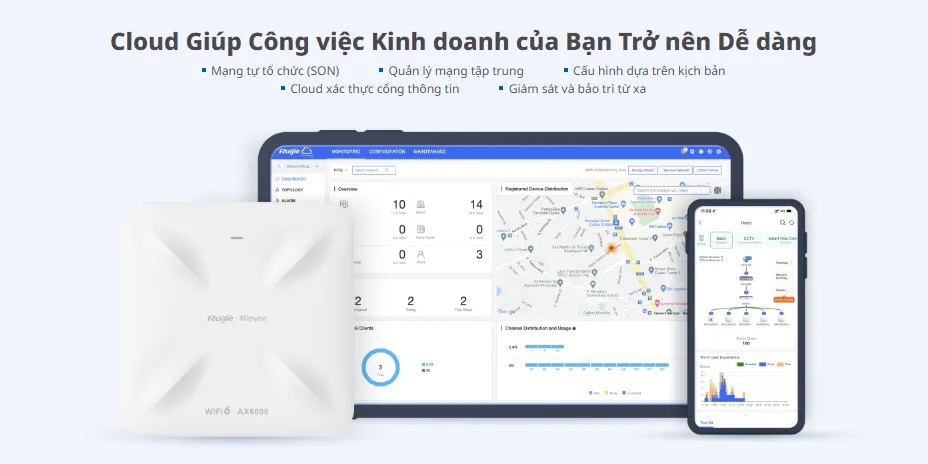 Ruijie RG-RAP2260(H) được quản lý và cài đặt qua Cloud miễn phí Ruijie RG-RAP2260(H) được quản lý và cài đặt qua Cloud miễn phí