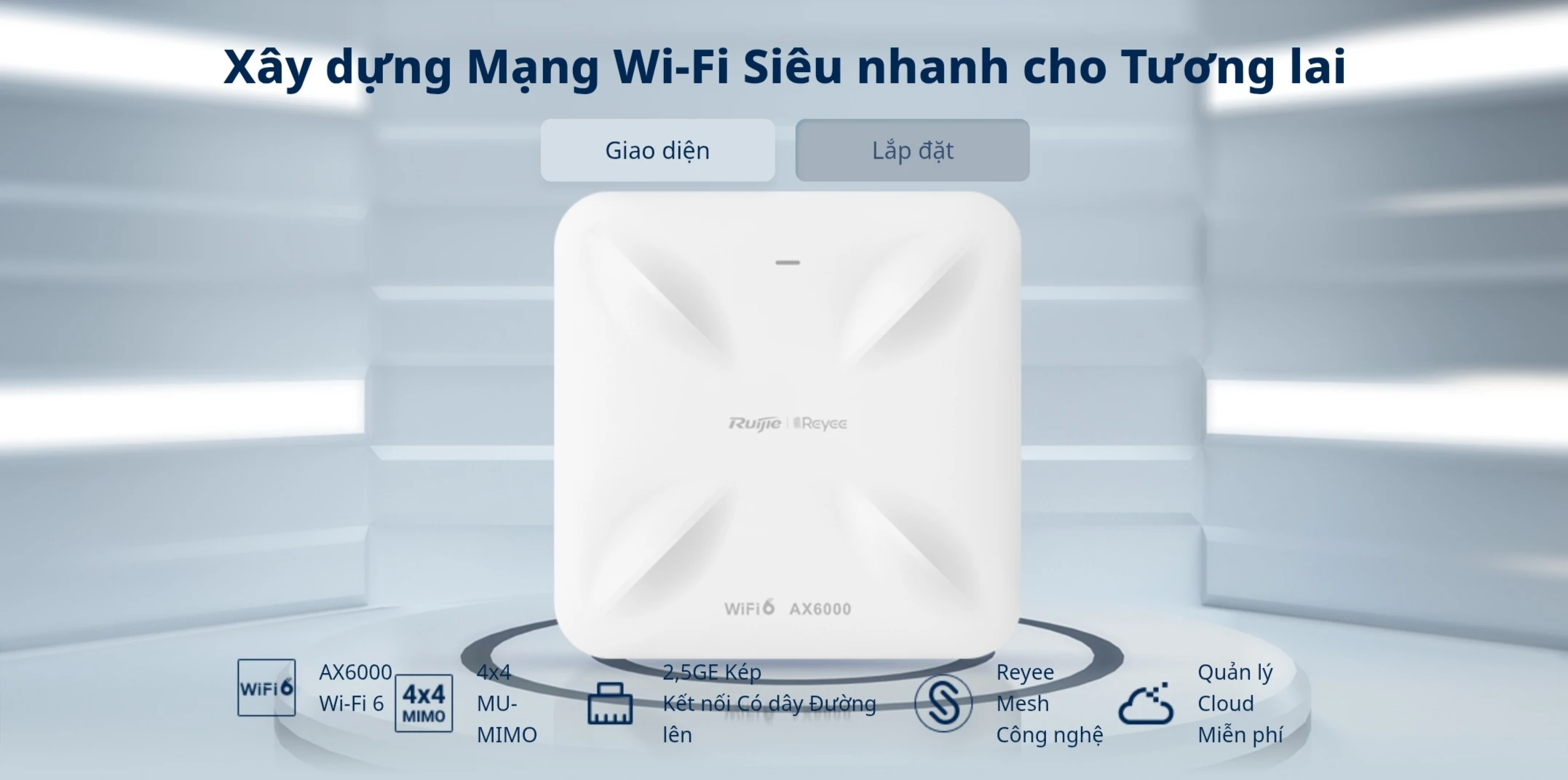 Ruijie RG-RAP2260(H) tốc độ cao 600Mbps, chịu tải nhiều người dùng Ruijie RG-RAP2260(H) tốc độ cao 600Mbps, chịu tải nhiều người dùng