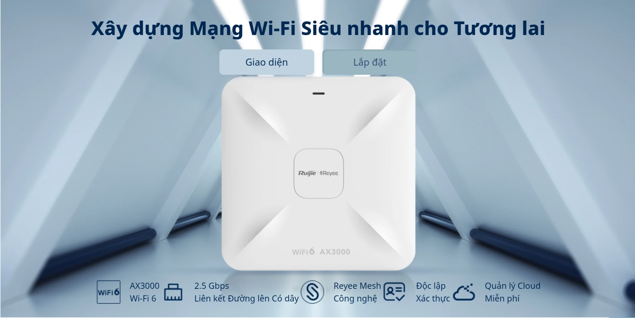 Ruijie RG-RAP2260 WiFi 6 chuẩn AX3000, có cổng mạng 2.5Gbps Ruijie RG-RAP2260 WiFi 6 chuẩn AX3000, có cổng mạng 2.5Gbps