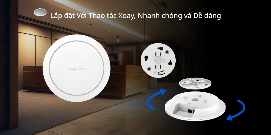 Ruijie RG-RAP2266 thiết kế thẩm mỹ và dễ dàng lắp đặt với đầy đủ phụ kiện Ruijie RG-RAP2266 thiết kế thẩm mỹ và dễ dàng lắp đặt với đầy đủ phụ kiện