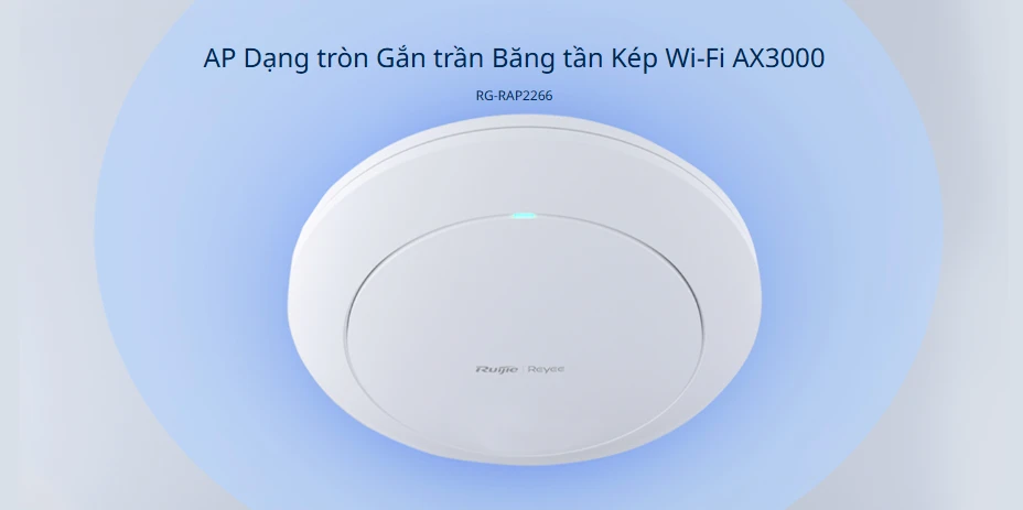 Ruijie RG-RAP2266 Access Point WiFi 6 dạng tròn, băng tần kép Ruijie RG-RAP2266 Access Point WiFi 6 dạng tròn, băng tần kép