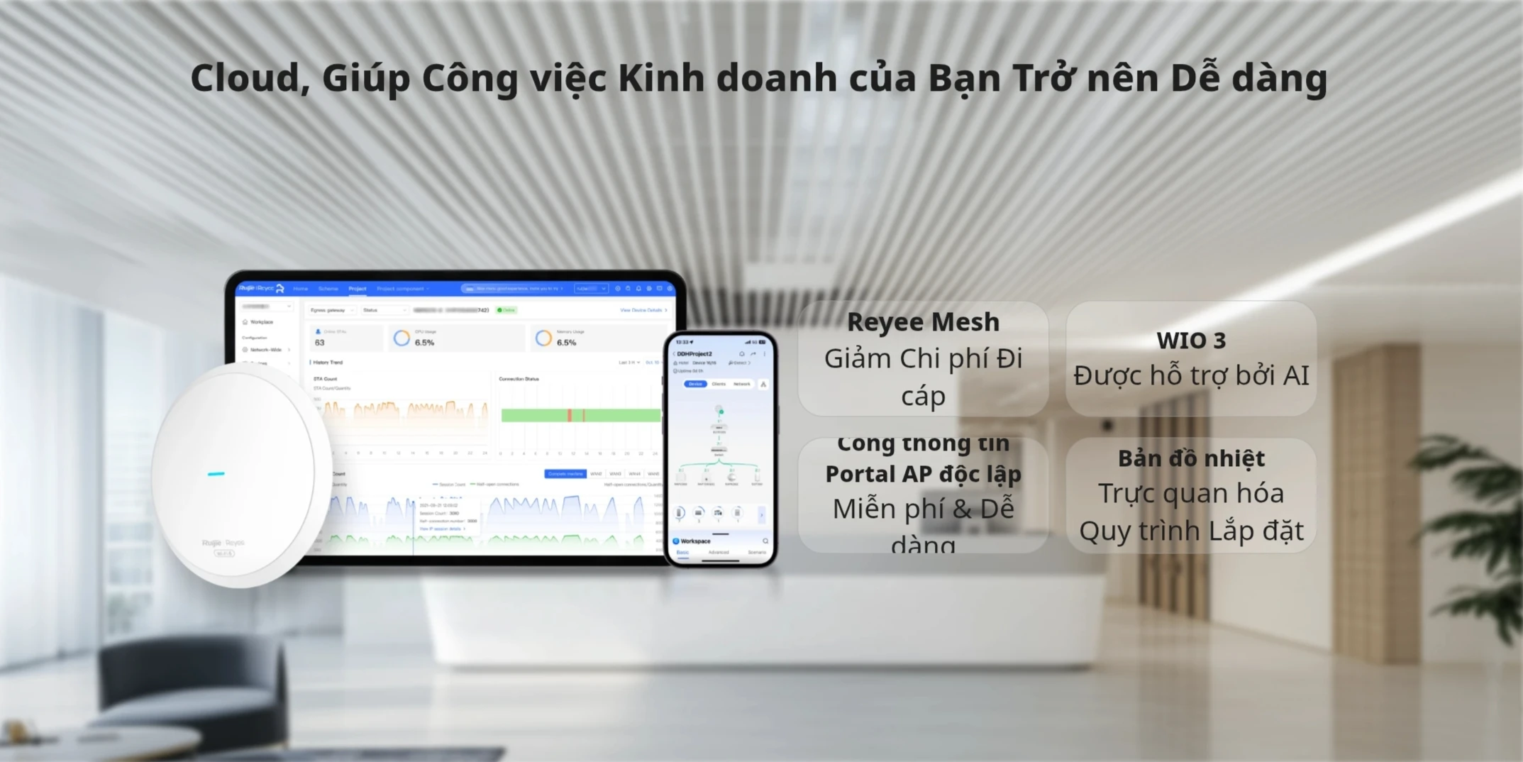 Ruijie RG-RAP62 dẫn đầu xu thế tích hợp AI vào WiFi Ruijie RG-RAP62 dẫn đầu xu thế tích hợp AI vào WiFi