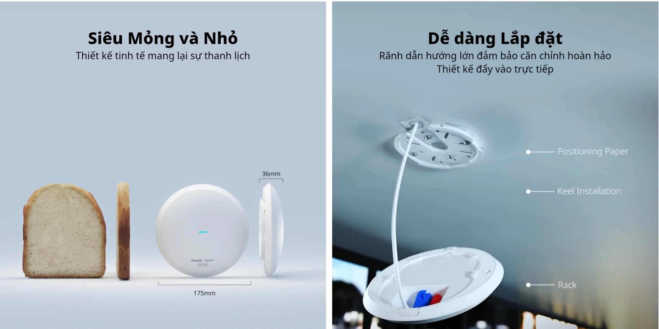 Ruijie RG-RAP62 nhỏ gọn và dễ lắp đặt Ruijie RG-RAP62 nhỏ gọn và dễ lắp đặt