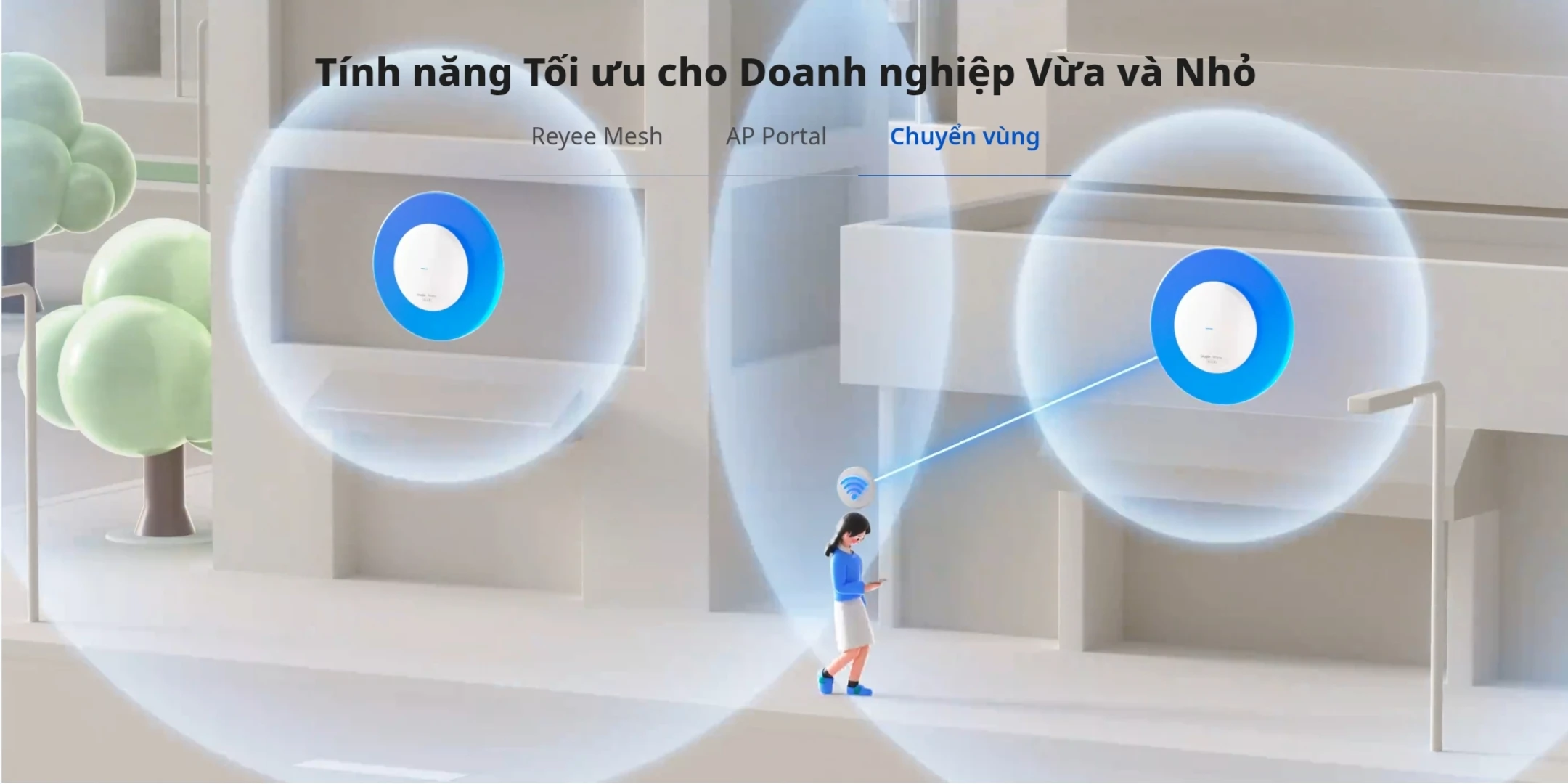 Ruijie RG-RAP62 hỗ trợ chuyển vùng WiFi mượt mà, không gián đoạn Ruijie RG-RAP62 hỗ trợ chuyển vùng WiFi mượt mà, không gián đoạn