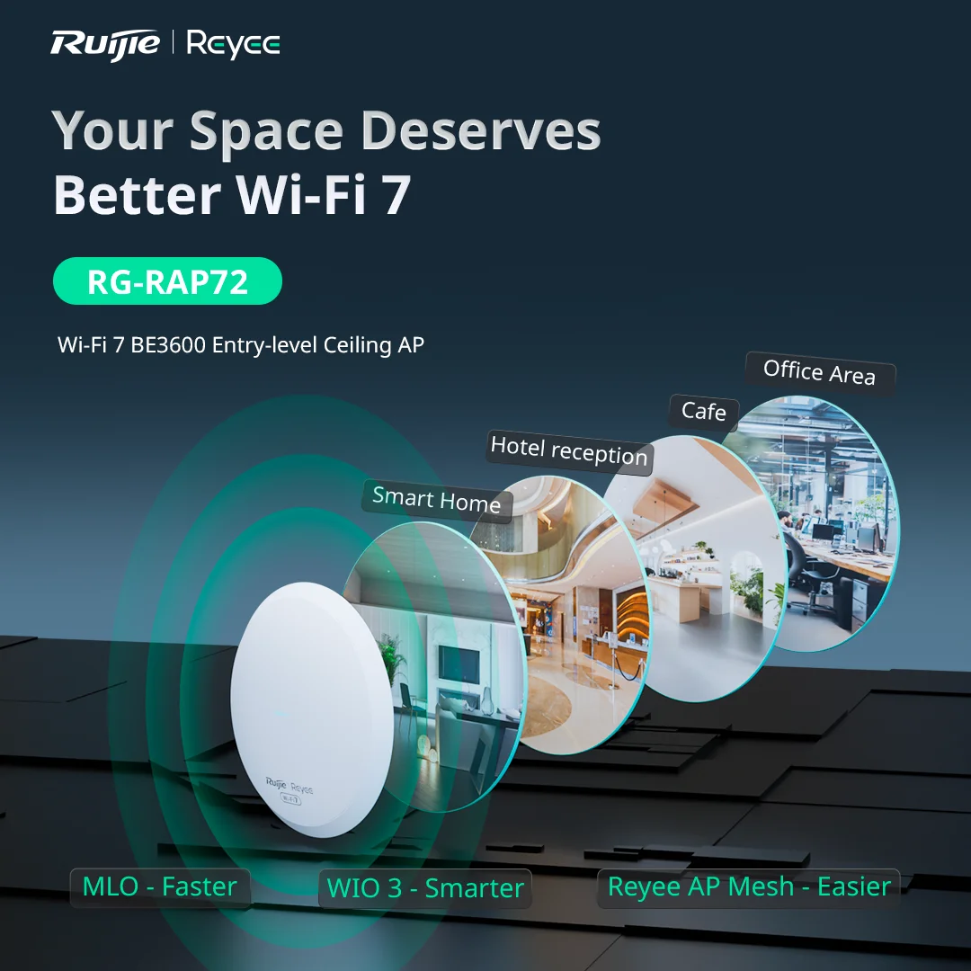 Ruijie RG-RAP72 phù hợp lắp đặt nhiều không gian như Văn Phòng, Nhà Hàng, Khách sạn, Cafe Ruijie RG-RAP72 phù hợp lắp đặt nhiều không gian như Văn Phòng, Nhà Hàng, Khách sạn, Cafe