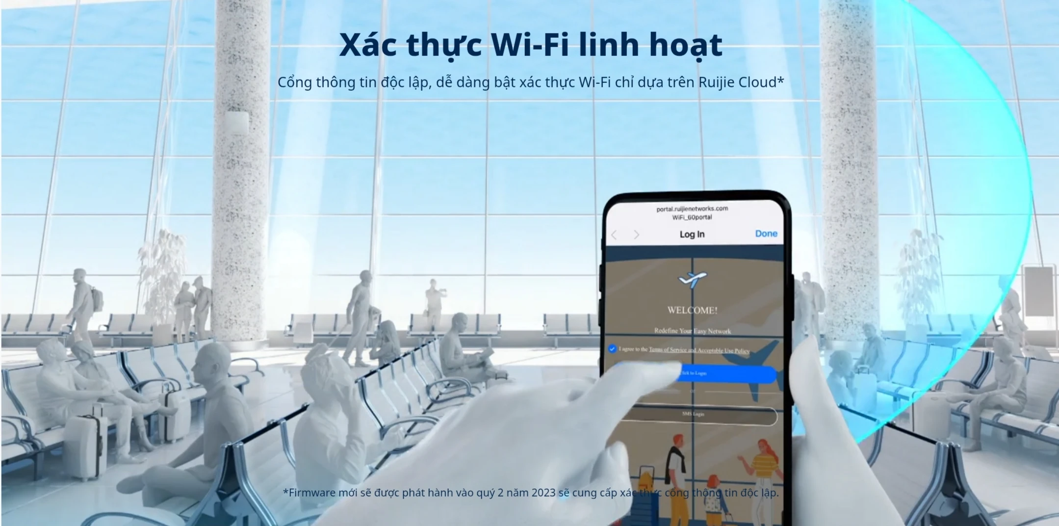 Ruijie RG-RAP2260 cho phép tạo trang chào WiFi Marketing, xác thực người dùng Ruijie RG-RAP2260 cho phép tạo trang chào WiFi Marketing, xác thực người dùng
