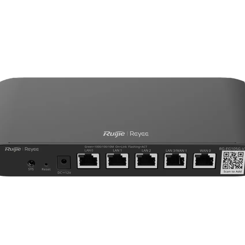 Ruijie RG-EG105G-V3 – Router Cân Bằng Tải 2 WAN, 100 Người Dùng, Quản Lý Cloud