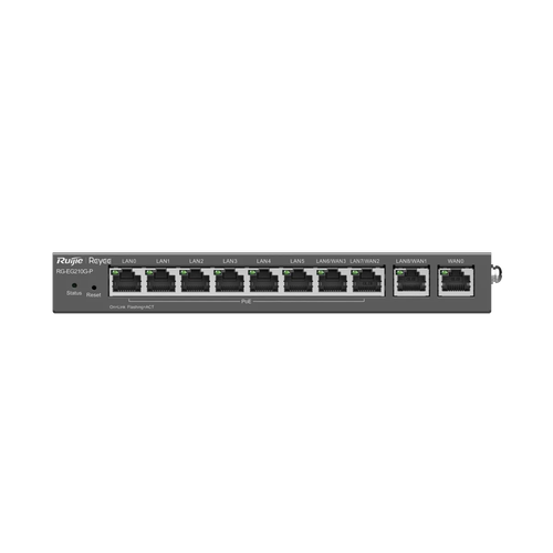 Ruijie RG-EG210G-P – Router Cân Bằng Tải 10 Cổng, 8 Cổng PoE+, 200 Người Dùng