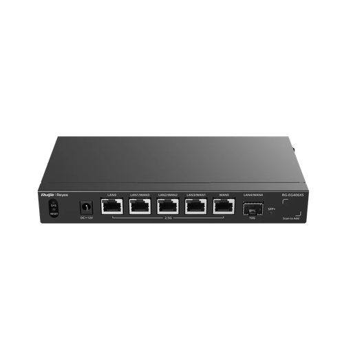 Ruijie RG-EG406XS – Router 5 Cổng 2.5G, 1 Cổng 10G SFP+, 400 Người Dùng