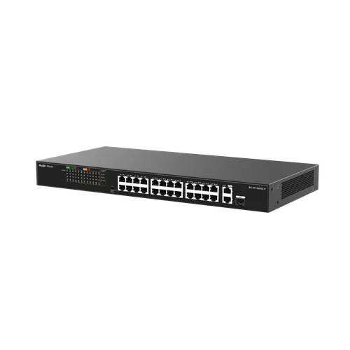 Ruijie RG-ES126FGS-P Switch PoE 24 cổng 10/100M (PoE 370W/1 Uplink Combo SFP/1 Uplink 1G)