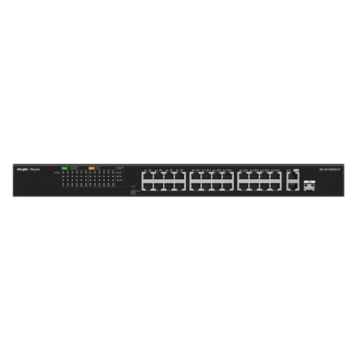 Ruijie RG-ES126FGS-P Switch PoE 24 cổng 10/100M (PoE 370W/1 Uplink Combo SFP/1 Uplink 1G)