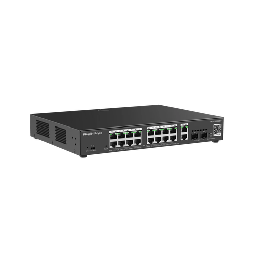 ​Switch 16 cổng PoE Ruijie RG-ES220GS-P quản lý cloud, PoE 230W, 4 Uplink