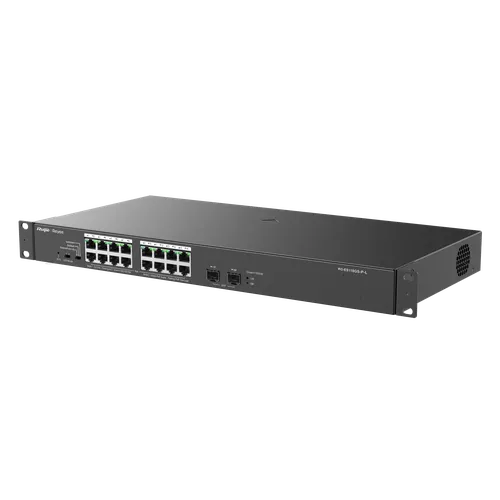 Switch PoE 18 cổng Gigabit Ruijie RG-ES118GS-P-L (16 PoE+ 247W, 2 SFP)