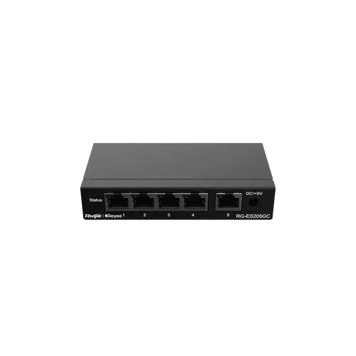Ruijie RG-ES205GC Switch 5 cổng Gigabit, bộ chia mạng gia đình, office