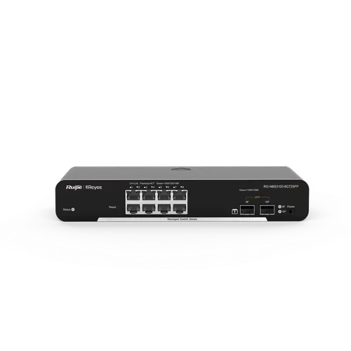 Ruijie RG-NBS3100-8GT2SFP Switch Layer 2 quản lý Cloud (8 RJ45 Gigabit + 2 Uplink SFP)