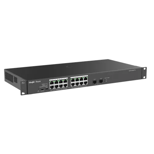 Switch PoE 18 cổng Gigabit Ruijie RG-ES118GS-P-L (16 PoE+ 247W, 2 SFP)