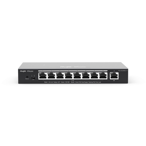 Ruijie RG-ES209GC-P Switch PoE 8 cổng + 1 Uplink, Quản Lý Cloud Miễn Phí