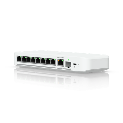 UniFi Flex 2.5G – Switch 8 Cổng 2.5GbE, 2 Uplink 10G, Nguồn PoE+ Hoặc USB-C