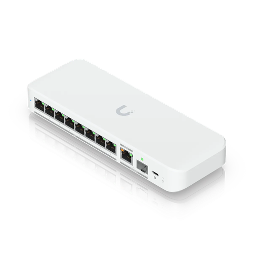 UniFi Flex 2.5G – Switch 8 Cổng 2.5GbE, 2 Uplink 10G, Nguồn PoE+ Hoặc USB-C