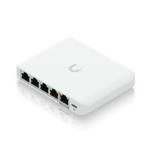 UniFi Flex Mini 2.5G – Switch 5 Cổng 2.5GbE Quản Lý, Nguồn USB-C Hoặc PoE
