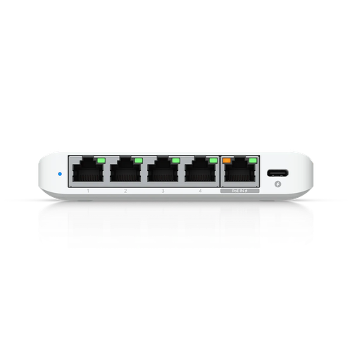 UniFi Flex Mini 2.5G – Switch 5 Cổng 2.5GbE Quản Lý, Nguồn USB-C Hoặc PoE