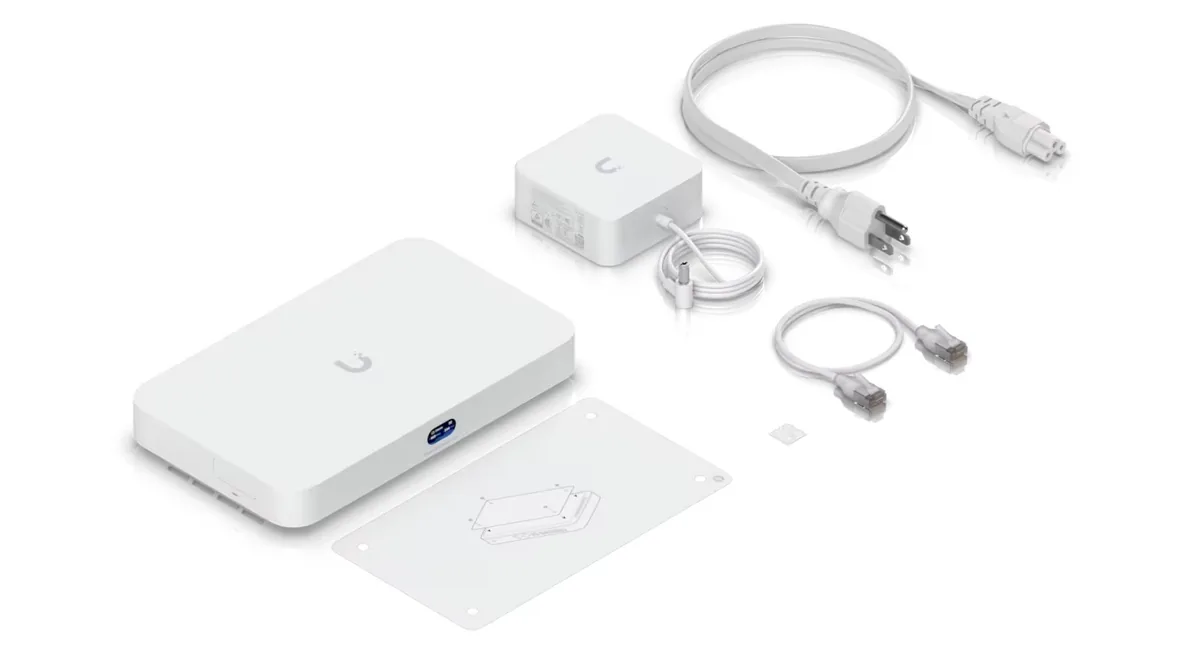 Phụ kiện UCG-Fiber: adapter 54V, dây nguồn, cáp mạng, tấm treo tường Phụ kiện UCG-Fiber: adapter 54V, dây nguồn, cáp mạng, tấm treo tường