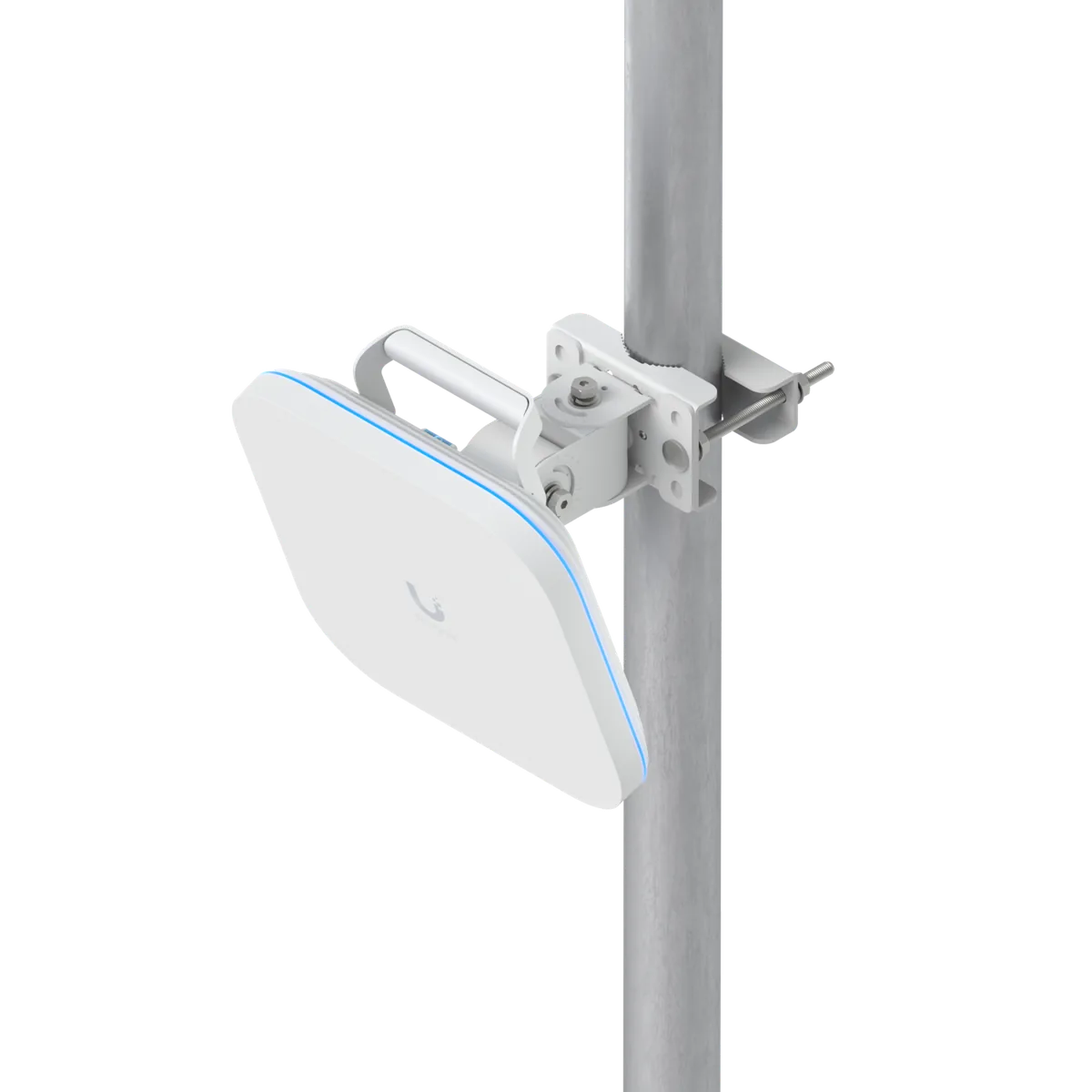 UniFi E7 Campus gắn cột ngoài trời bằng kẹp ống, mặt trước UniFi E7 Campus gắn cột ngoài trời bằng kẹp ống, mặt trước